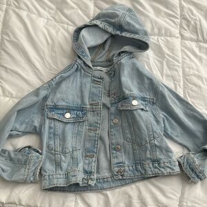 Zara girls denim hood jacket